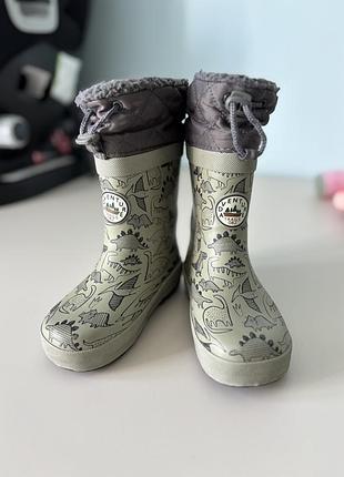 Утеплені гумові чобітки від next для хлопчика, р. 9