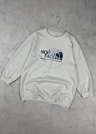 Білий світшот з принтом the north face