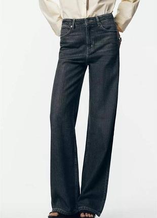 Джинси zara wide leg straight