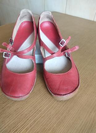 Женские мокасины "clarks", кожаные