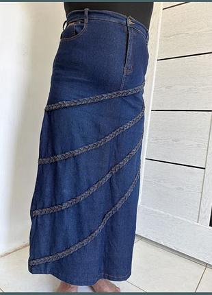 Джинсова спідниця rannessa quality jeans wear, довга