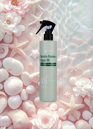 Bingo go care keratin protein + argan oil — несмываемый спрей для волос 300 мл