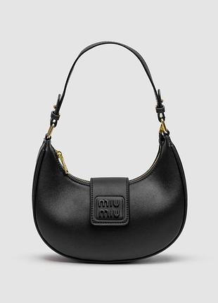 💎 miu miu leather hobo bag black/black