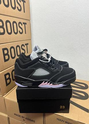 Кроссовки nike jordan 5 low dongan / найк джордан 5 черно розовые 36 37 38 39 40 41