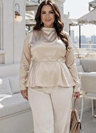 H&m silk шовкова ошатна блузка блуза бежева айворі
