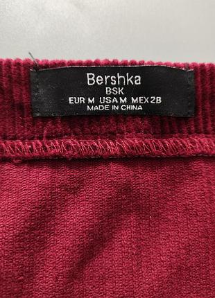 Вельветовый бордовый сарафан bershka 5