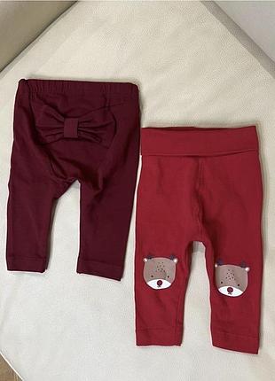 Штани, лосини на дівчинку 2-4 міс ріст 62 від h&m стан ідеальний, комплект, набір  ціна вка за 2 шт