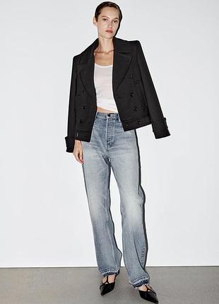 Прямые джинсы zara с необработанным низом размер м