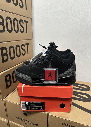 Кроссовки nike jordan 3 black / Найк джордан 3 черные 38 39 40 41 42 43
