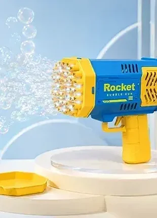 Пистолет для мыльных пузырей bazooka bubble gun голубой