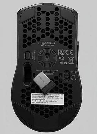 Беспроводная игровая мышь (черная) hxsj из 12000dpi и аккумулятором 800mah 5