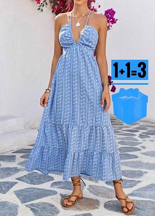 Довга сукня в принт на завязках shein m