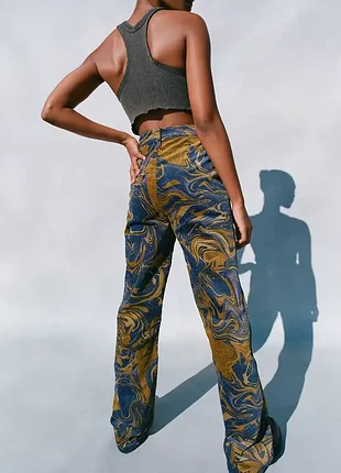 Штани оксамит кльош із бавовни urban outfitters l-xl