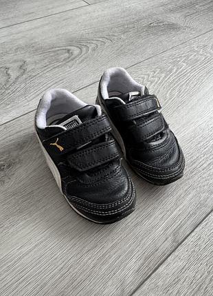 Дитячі/кросівки/чорні/puma/шкіряні/на липучці/21 розмір