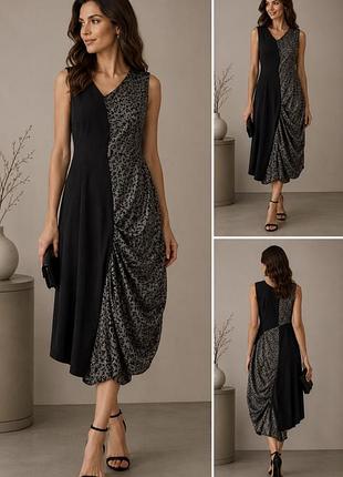 Эксклюзивное оливково-черное платье миди sportmax (max mara)