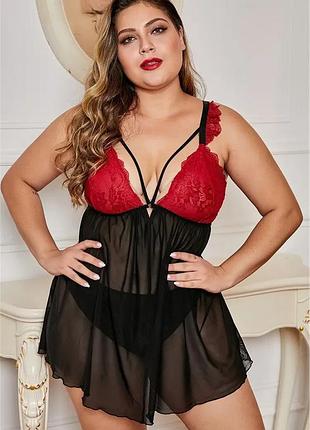 Женский кружевной пеньюар l-5xl