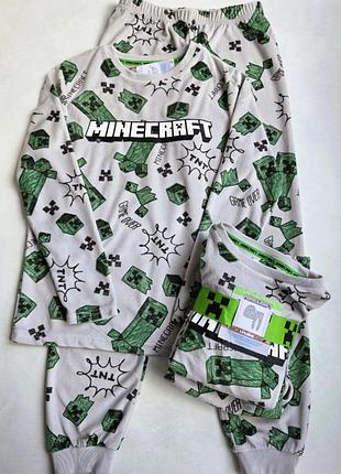 Детская пижама велюровая minecraft primark 134 см для мальчиков