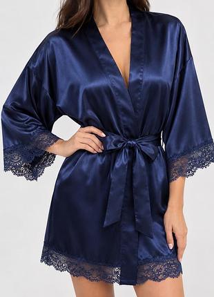 Атласний халатик з мереживом boux avenue, розмір m