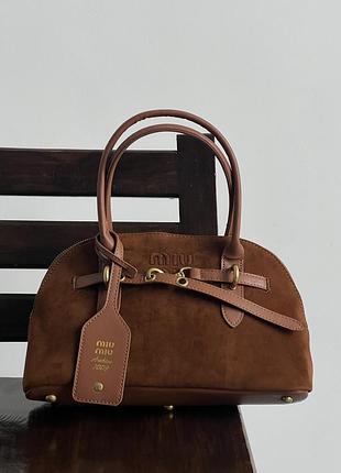 Сумка miu miu aventure nappa suede карамель є