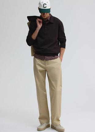 Нові бежеві брюки чином relaxed fit від h&m