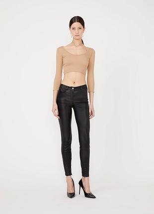 Фірмові шкіряні лосини штани брюки jitrois skinny black stretch plongé lambskin leather trousers