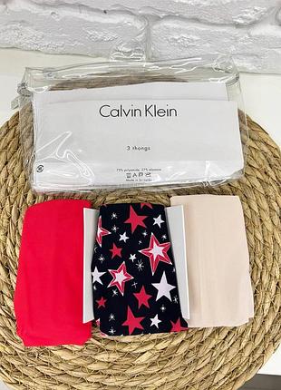 Набор трусиков тонги calvin klein 3 шт s