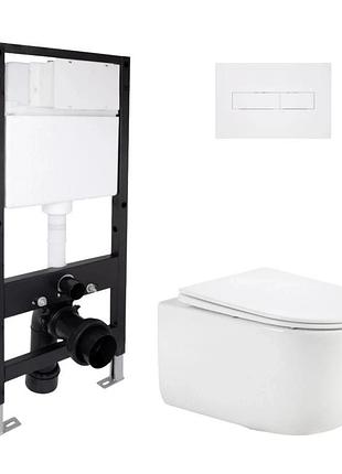 Готовое решение qtap для ванной комнаты: подвесной унитаз taurus ultra quiet 515 x 360 x 350 + комплект инсталляции standard