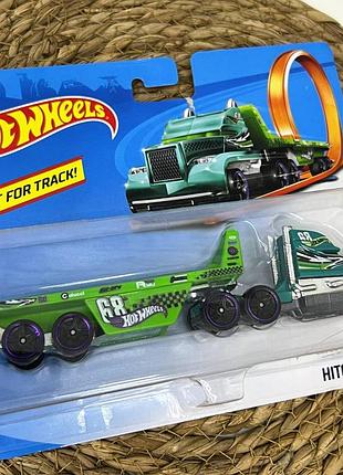 Вантажівка з трейлером hot wheels hitch ’n haul, металева, 14 см