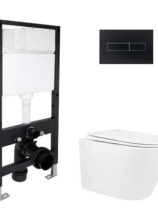Готовое решение qtap для ванной комнаты: подвесной унитаз swan rimless 520 x 360 x 320 + комплект инсталляции standard (линейная