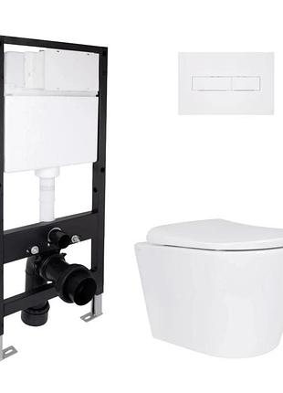 Готовое решение qtap для ванной комнаты: подвесной унитаз scorpio ml ultra quiet 520 x 365 x 365 + комплект инсталляции standard