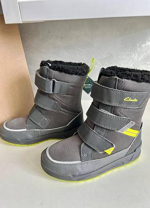 Детские зимние сапоги clarks для мальчика (термоботинки) us11 eu28,5 17.5 см
