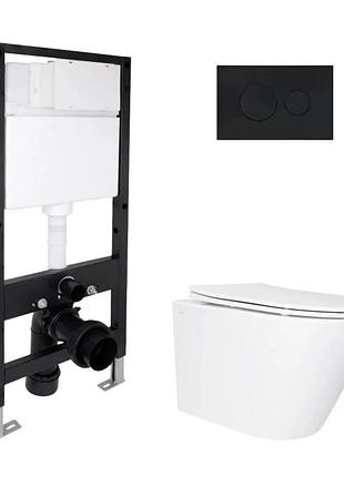 Готовое решение qtap для ванной комнаты: подвесной унитаз swan ultra quiet 520 x 360 x 320 + комплект инсталляции standard
