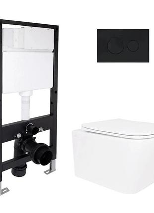 Готове рішення qtap для ванної кімнати: підвісний унітаз crow rimless 485 x 340 x 330 + комплект інсталяції standard (кругла