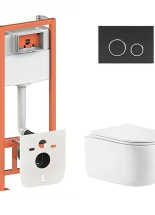 Готовое решение qtap для ванной комнаты: унитаз подвесной taurus ultra quiet 515 x 360 x 350 + комплект инсталляции nest 4 в 1