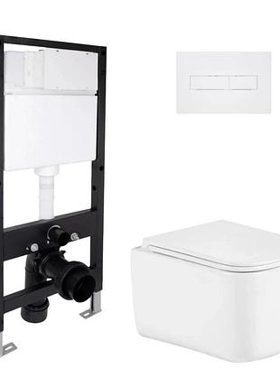 Готовое решение qtap для ванной комнаты: подвесной унитаз gemini ultra quiet 485 x 340 x 350 + комплект инсталляции standard