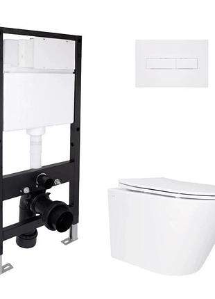 Готове рішення qtap для ванної кімнати: підвісний унітаз swan ultra quiet 520 x 360 x 320 + комплект інсталяції standard (лінійна