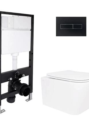Готовое решение qtap для ванной комнаты: подвесной унитаз crow ultra quiet 520 x 360 x 290 + комплект инсталляции standard