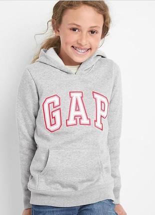 Худі gap для дівчинки з логотипом, сіре, розмір xs (108-114 см)