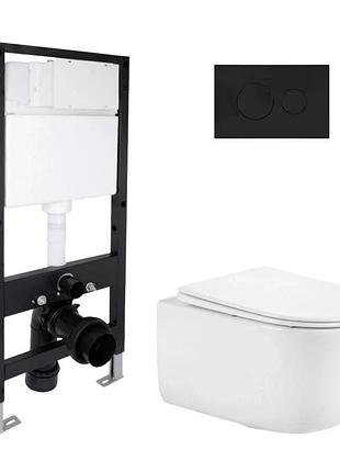 Готовое решение qtap для ванной комнаты: подвесной унитаз taurus ultra quiet 515 x 360 x 350 + комплект инсталляции standard