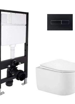 Готовое решение qtap для ванной комнаты: подвесной унитаз taurus ultra quiet 485 x 360 x 350 + комплект инсталляции standard