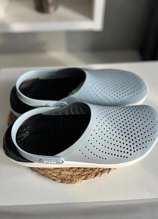 Шлепанцы женские crocs серые сабо с ремешком 38-39