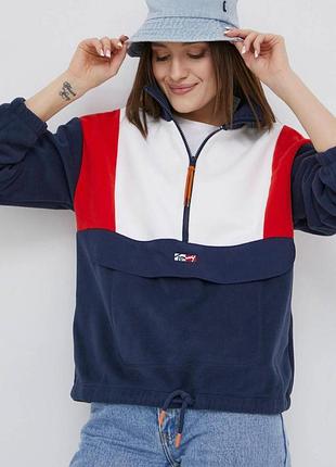 Жіноча флісова кофта tommy hilfiger на блискавці з коміром-стійкою розмір xs м