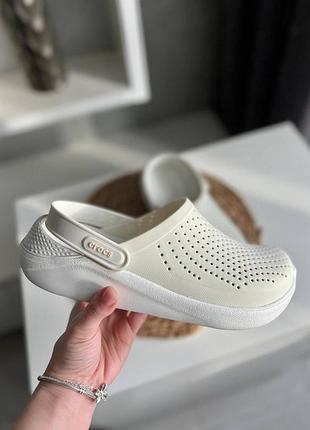 Шлепанцы женские crocs белые сабо размер 38-39 us 8