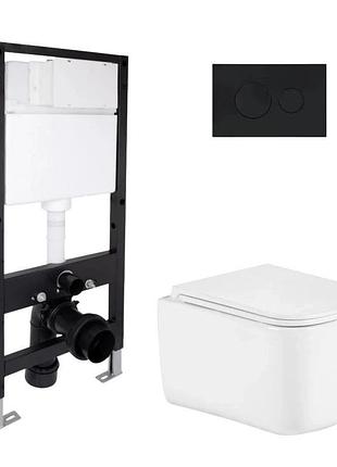 Готовое решение qtap для ванной комнаты: подвесной унитаз gemini ultra quiet 485 x 340 x 350 + комплект инсталляции standard