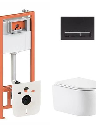 Готовое решение qtap для ванной комнаты: унитаз подвесной taurus ultra quiet 515 x 360 x 350 + комплект инсталляции nest 4 в 1
