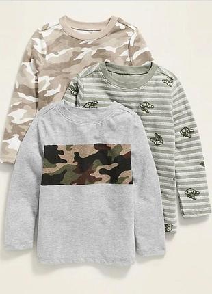 Набір із 3-х регланів old navy для хлопчика, камуфляж та смужка
