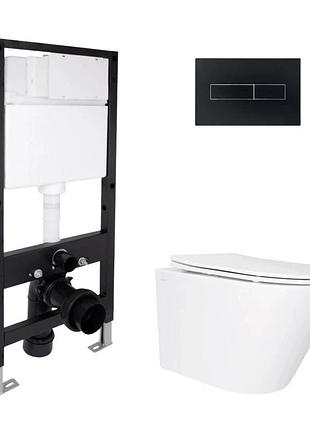 Готовое решение qtap для ванной комнаты: подвесной унитаз swan ultra quiet 485 x 360 x 320 + комплект инсталляции standard