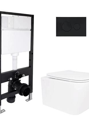 Готовое решение qtap для ванной комнаты: подвесной унитаз crow ultra quiet 520 x 360 x 290 + комплект инсталляции standard