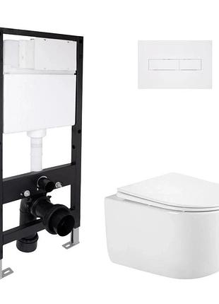Готовое решение qtap для ванной комнаты: подвесной унитаз taurus ultra quiet 485 x 360 x 350 + комплект инсталляции standard
