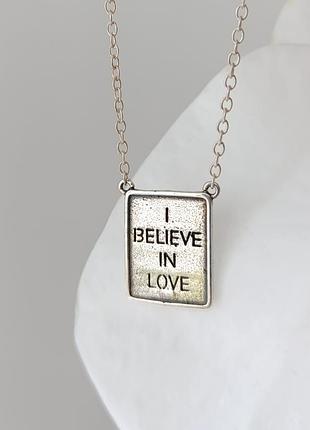 Колье серебряное "i believe in love" 42-46 см арт.bil-01